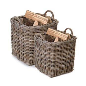 Set Of Two Rattan Square Baskets, 3 of 3