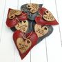 3rd Wedding Anniversary Leather Heart With Oak Message, thumbnail 4 of 10