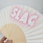 Handheld Slag In Pink Folding Fan, thumbnail 1 of 3