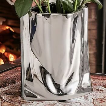 Silver Electroplated Glitch Theme Vase, 4 of 7