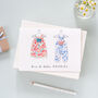 Liberty Print New Baby Twins Personalised Card, thumbnail 1 of 4