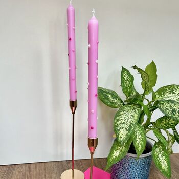 Pink Love Heart Taper Candles, 3 of 4