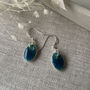 Tiny Turquoise Oval Dangle Earrings, thumbnail 1 of 7