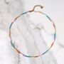 Good Vibes Rainbow Gemstone Beaded Necklace, thumbnail 5 of 7
