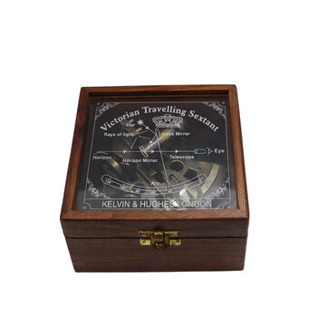 Gunmetal Sextant With Wooden Box, 10 of 12