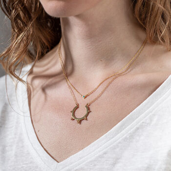 Tiny Turquoise Triangle Necklace, 5 of 7