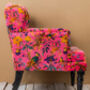 Luxurious Pink Bird Of Paradise Velvet Armchair, thumbnail 6 of 7