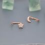Tiny Moon And Star Cz Huggie Hoop Earrings, thumbnail 6 of 11