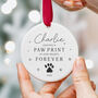 Pet Memorial Ornament Custom Name Paw Print 2025, thumbnail 7 of 7