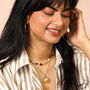 Semi Precious Neutral Stone And Pearl Beaded Necklace In Gold Plating, thumbnail 3 of 4