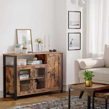 Storage Cabinet Sideboard Buffet Table With Three Doors, 3 of 6