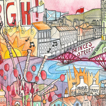 Edinburgh Illustrated Map Print, 4 of 5