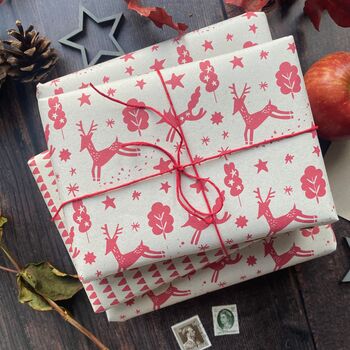 Christmas Scandi Style Paper Fibre Wrapping Paper Set, 6 of 12