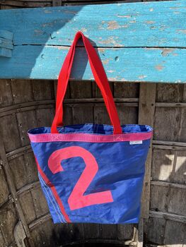 Genoa Upcycled Sailcloth Tote Bag, 4 of 7