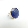 Lapis Lazuli Gemstone Ring Set In 9ct Gold And Silver, thumbnail 1 of 5
