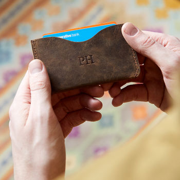 Personalised Buffalo Leather Slim Credit Card Holder, 2 of 8