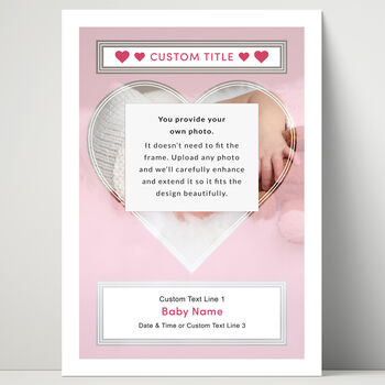 It’s A Girl Baby Photo Print Personalised New Baby Gift, 2 of 5