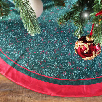 Personalised Christmas Tree Skirt Green 12 Days Of Xmas, 3 of 5