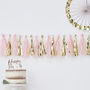 Pink And Gold Party Decoration Tassel Garland, thumbnail 1 of 3