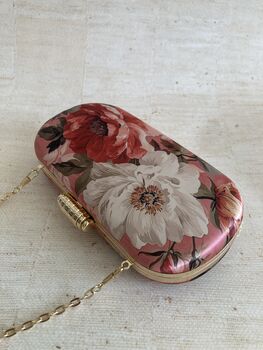 Pink Floral Oval Clutch Bag, 8 of 10