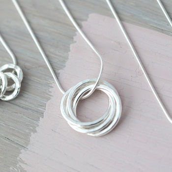 Four Interlinked Rings Silver Necklace, 2 of 12