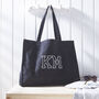 Embroidered Patch Tote Bag | Black, thumbnail 1 of 3