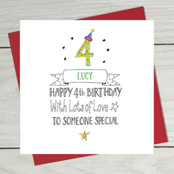 4th Birthday Personalised Greeting Card, 2 of 3