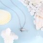 Tiny 3D Whale Pendant Necklace In Sterling Silver, thumbnail 7 of 12