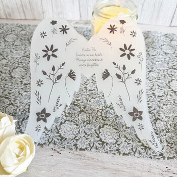 Personalised Memorial Angel Wings With Ribbon Loss Of Loved One, 4 of 6