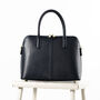 Black Structured Classic Ladies Leather Handbag, thumbnail 1 of 10