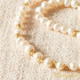 White Pearl And Gold Silver Bead Short Layering Necklace, thumbnail 6 of 9