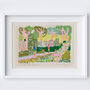 Running Art Print Woodland Park Run Scene Poster, thumbnail 2 of 10