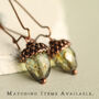Small Speckled Oval Green Acorn Necklace, thumbnail 11 of 11