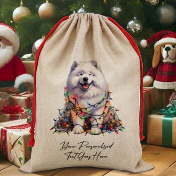Personalised Samoyed In Christmas Lights, 7 of 10