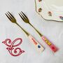 A Pair Of Fun, Coloured Cake Forks, thumbnail 3 of 9