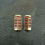 British Red Telephone Box Stud Earrings, thumbnail 2 of 2