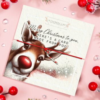 Reindeer Poo Card And Candy Cane Christmas Bracelet, 2 of 7