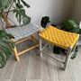 Upcycled 70's Woven Stools With Felted Merino Wool, thumbnail 6 of 12