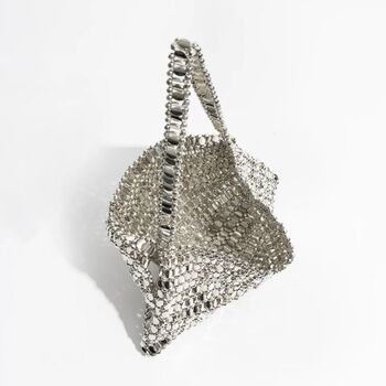 St. Tropez Silver Chandelier Bouquet Sequin Evening Bag, 3 of 4