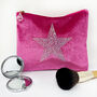 Star Rhinestone Velvet Make Up Bag Gift For Her, thumbnail 4 of 6