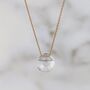 Clear Quartz Teardrop April Birthstone Necklace, Gold, thumbnail 1 of 6