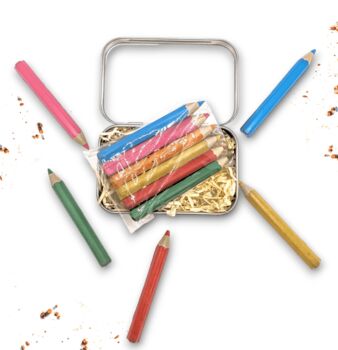 Coloured Chocolate Pencils And Tin, 2 of 2