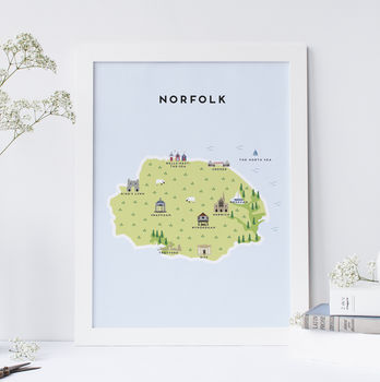 Map Of Norfolk Print By Pepper Pot Studios | notonthehighstreet.com