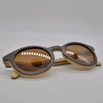 Rivington Bamboo Sunglasses With Amber Lens, 6 of 8