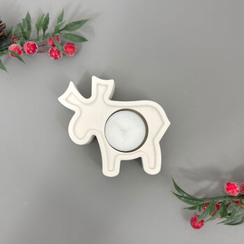 Festive Reindeer Tealight Holder Christmas Decorations, 6 of 10