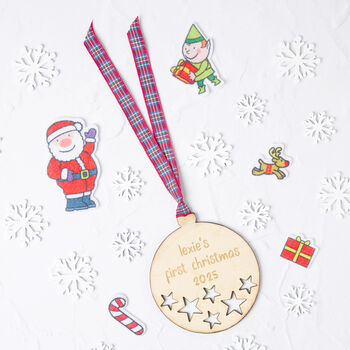 Personalised First Christmas Starry Christmas Bauble, 3 of 7