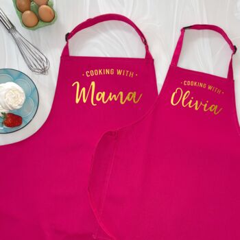 Baking With Personalised Mum And Child Apron Set, 2 of 2