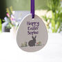 Personalised Rabbit Ceramic Easter Decoration For Kids, thumbnail 4 of 9