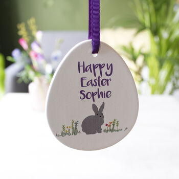 Personalised Rabbit Ceramic Easter Decoration For Kids, 4 of 9