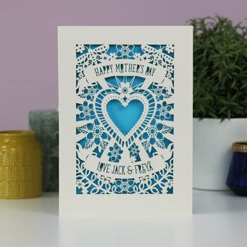 Personalised Papercut Mother's Day Heart Card, 3 of 7